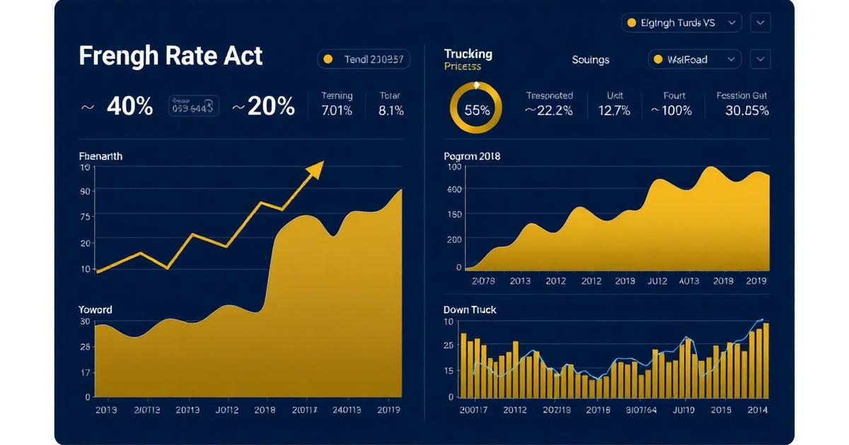 Freight rate analytics dashboard showing seasonal trend charts